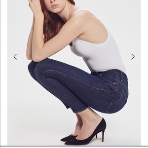 Mother denim the looker mid rise skinny dark wash